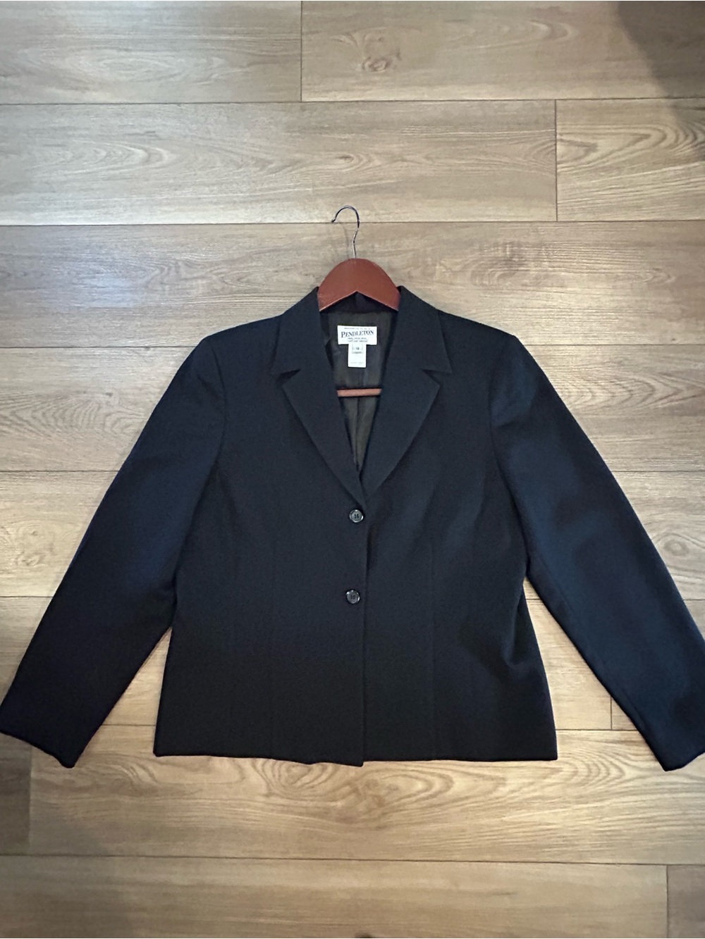 Vintage Pendleton 100% Virgin Wool Blazer Women’s 12 Black Classic